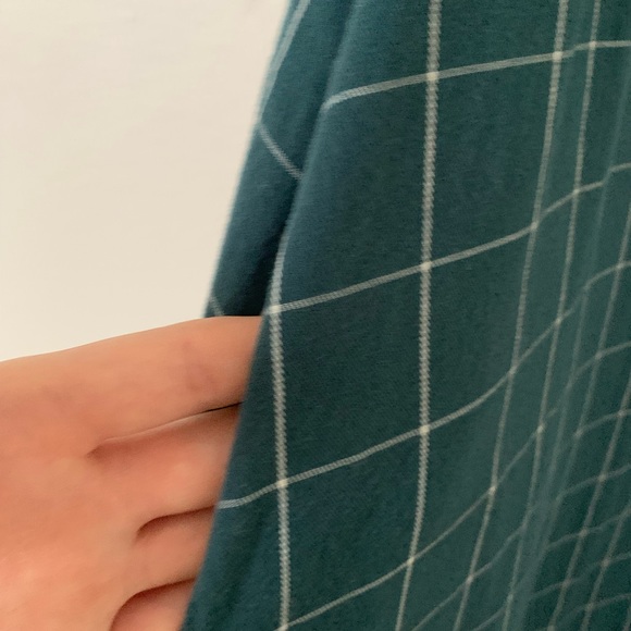 A New Day | Emerald Green and White Autumn Plaid MIDI Tank Top Dress - Picture 2 of 7